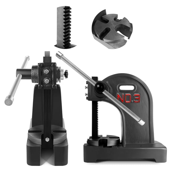 IndustrialMax Multi-Function 3 Ton Manual Arbor Press, Heavy Duty Cast Iron Desktop Punch Press, 12.2" Stroke Press Machine for Stamping Punching Bending Bearing Pressing DIY Craft Workshop