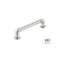 Industrialist RK22091BN 10-Pack Cabinet Industrial Pipe Pull for Kitchen, 128 mm, Brushed Nickel