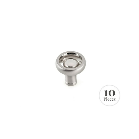 Industrialist RK22093BN 10-Pack Cabinet Industrial Knob for Kitchen, 36 mm, Brushed Nickel