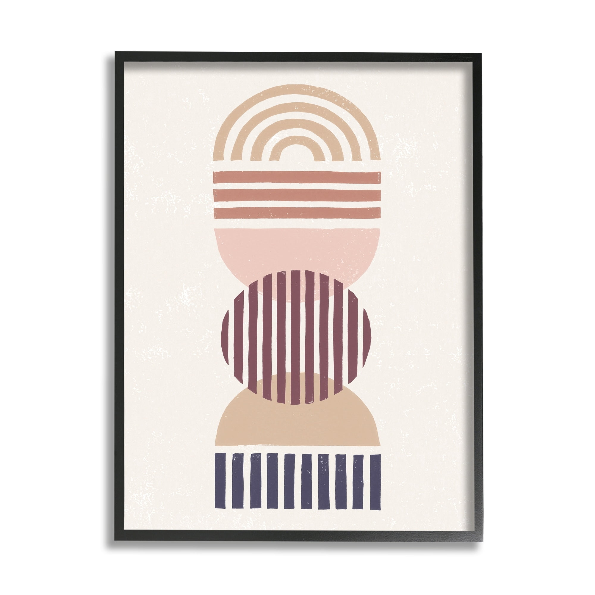 Industries Abstract Desert Striped Pattern Shapes Stacked Boho Terracotta 11 in x 14 in Framed Painting Art Print, by Stupell Home Décor