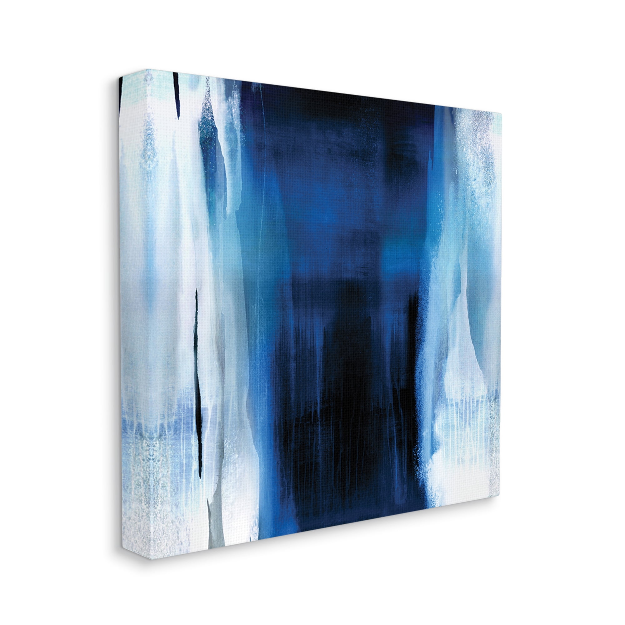 Stupell Industries Abstract Expressive Paint Deep Blue White,30 x 30,Designed by Christine Wright