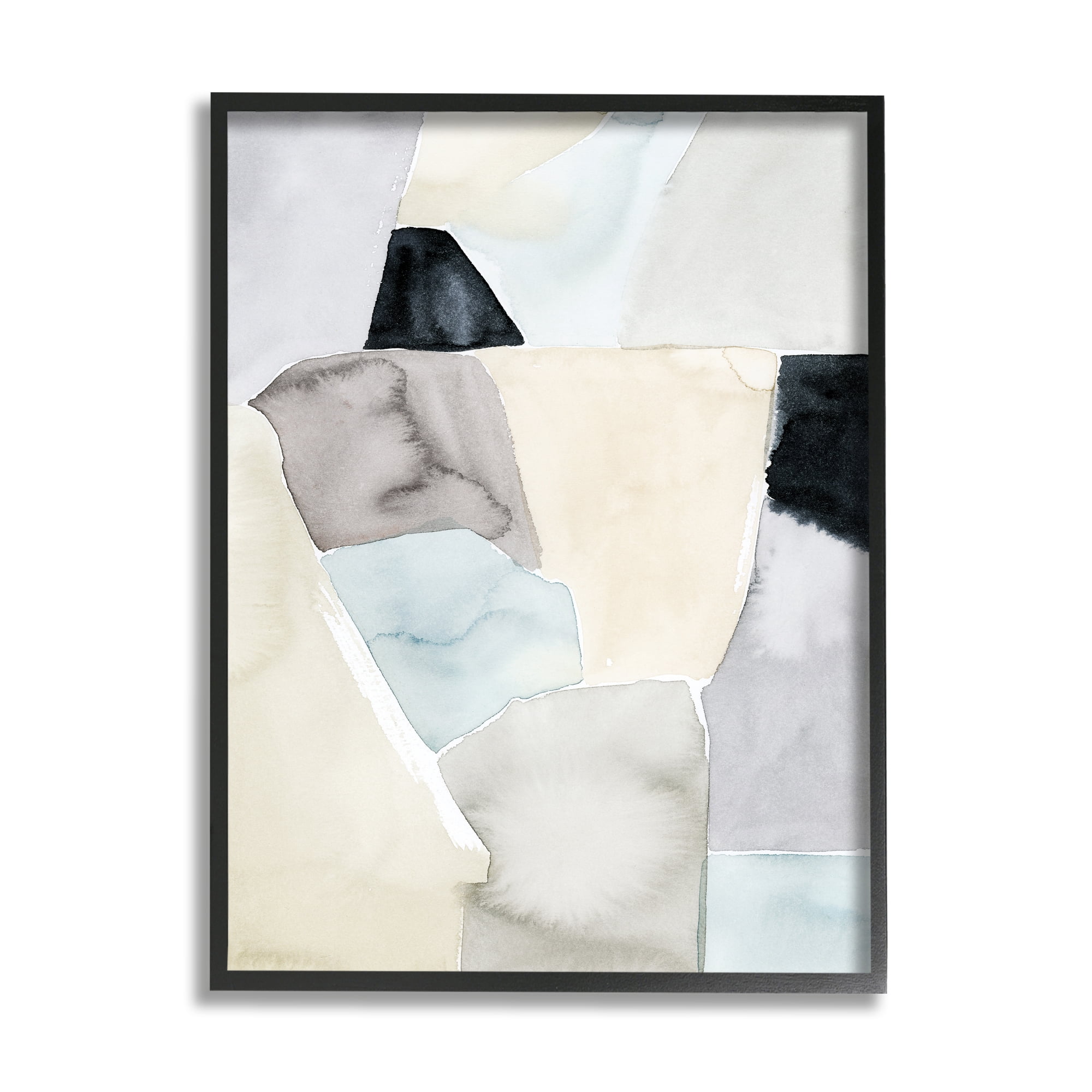 Stupell Industries Abstract Rock Shapes Beige Brown Blue,11 x 14,Designed by Grace Popp