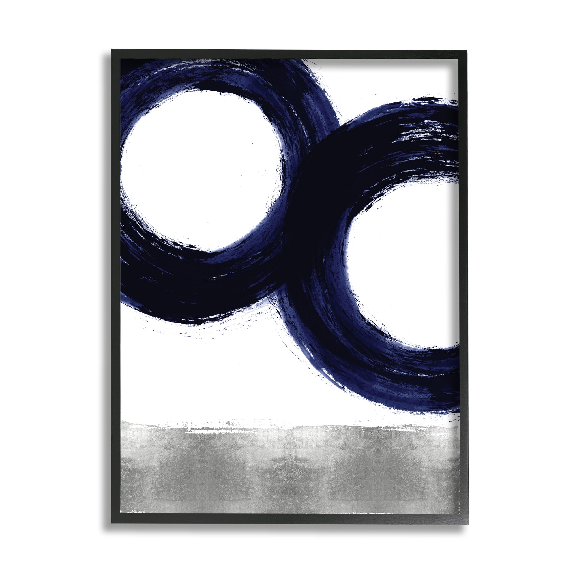 Stupell Industries Abstract Shape Design Blue Circles above Grey,24 x 30,Designed by Ellie Roberts