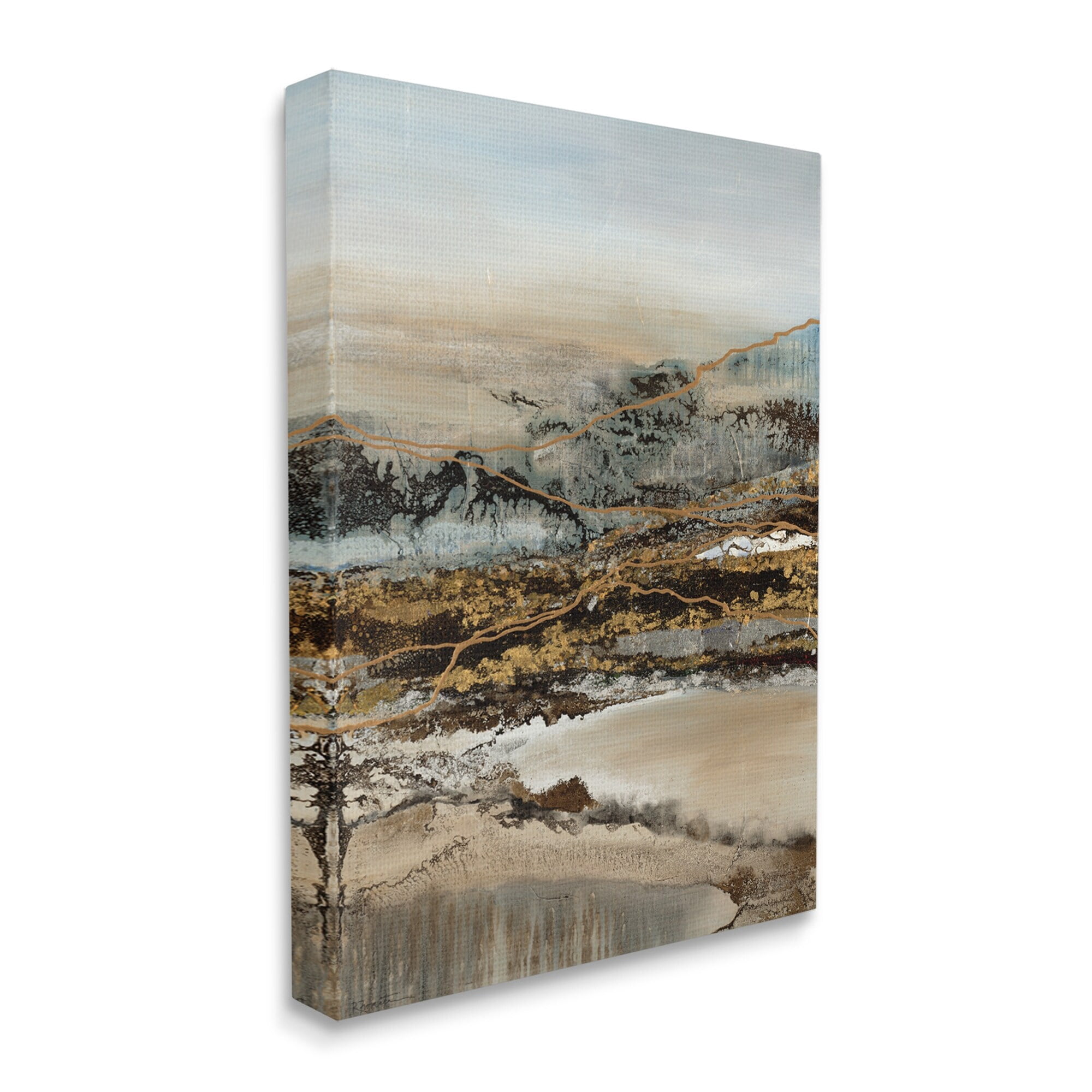 Stupell Industries Abstract Snowy Mountain Range Detailed Linework,24 x 30,Designed by Ruth Fromstein