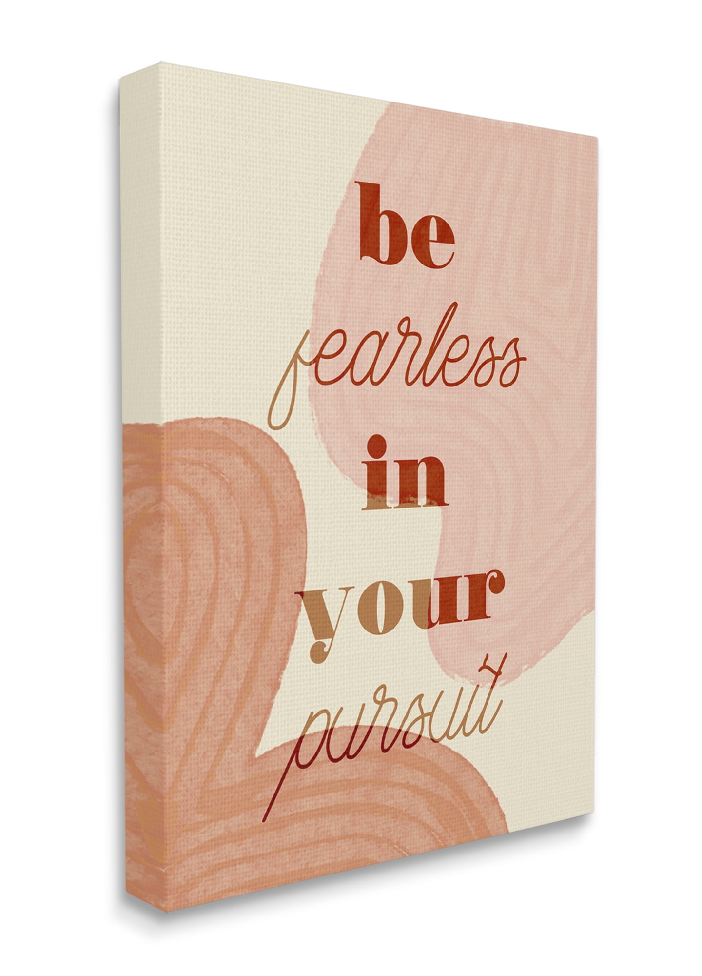 Stupell Industries Be Fearless In Pursuit Phrase Abstract Warm Shapes Canvas Wall Art, 24 x 30, Design by Daphne Polselli