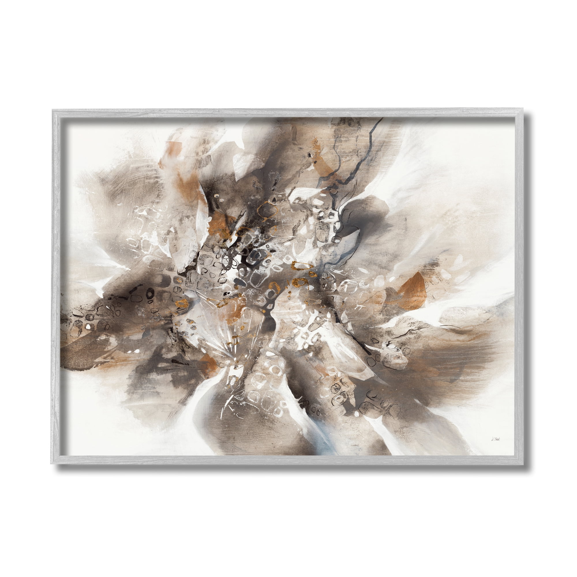 Stupell Industries Chaotic Abstract Brush Strokes Square Shape Patterns,16 x 20,Designed by K. Nari