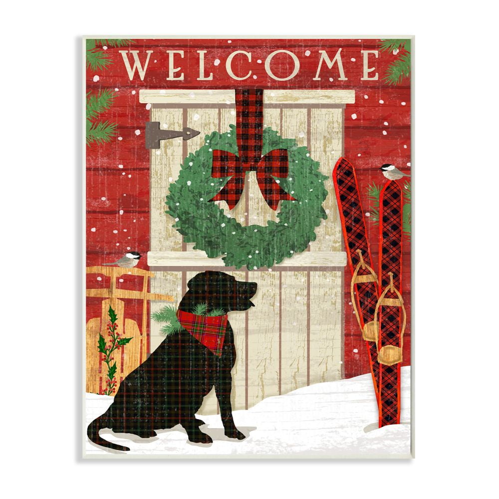 Industries Charming Country Holiday Welcome Home Pet Scene 10 in x 15 in Framed Painting Art Prints, by Stupell Home Décor