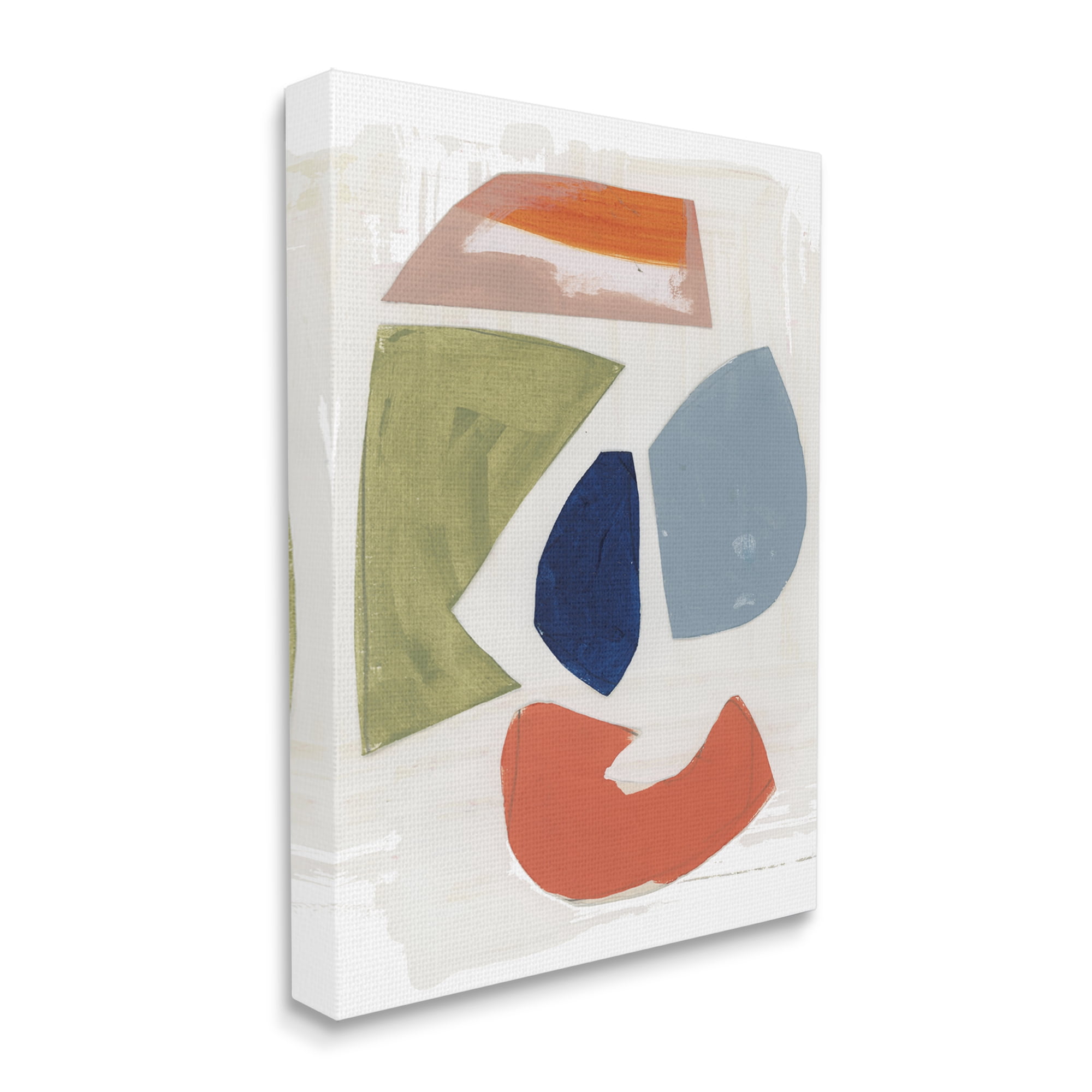 Stupell Industries Collage of Abstract Shapes Green Orange Blue,30 x 40,Designed by Unknown Artist