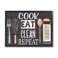 thumbnail image 1 of Industries Cook Eat Clean Humorous Quote Rustic Kitchenware 14 in x 11 in Framed Painting Art Prints, by Stupell Home Décor, 1 of 7