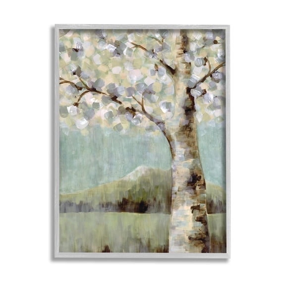 Industries Flowers Blooming on Neutral Tree Landscape 16 in x 20 in Framed Painting Art Print, by Stupell Home Décor