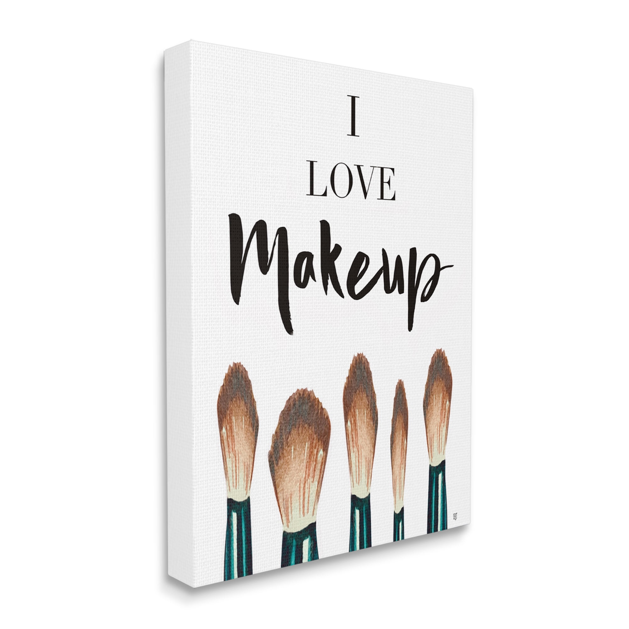 Industries I Love Makeup Expression Glam Cosmetic Brushes 30 in x 40 in Painting Canvas Art Print, by Stupell Home Décor