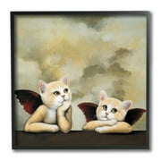 Industries Kitten Cherub Angels Classic Parody 12 in x 12 in Framed Painting Art Print, by Stupell Home Décor