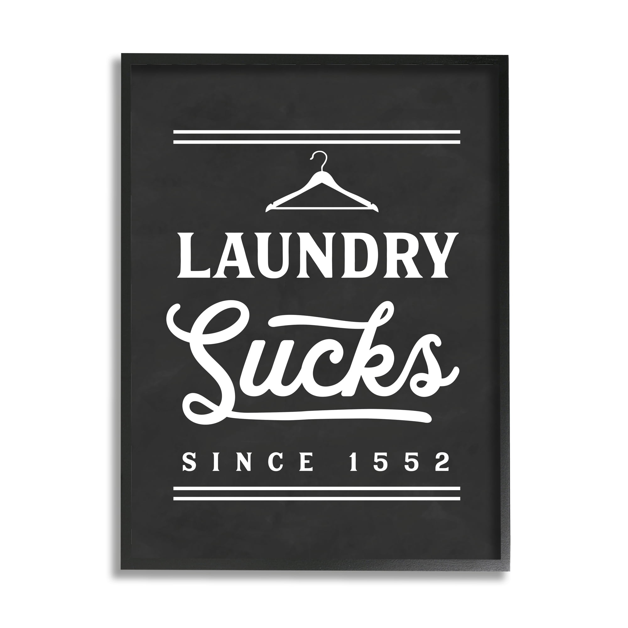 Stupell Industries Laundry Sucks Phrase Bathroom Clothesline Hanger,16 x 20,Designed by Lettered and Lined