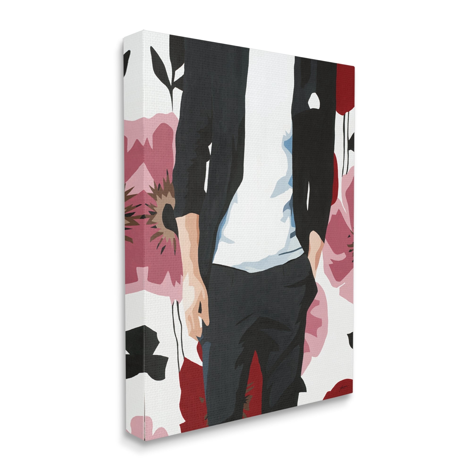 Stupell Industries Men's Casual Fashion Suit Pink Floral Pattern,16 x 20,Designed by Beth Ann Lawson