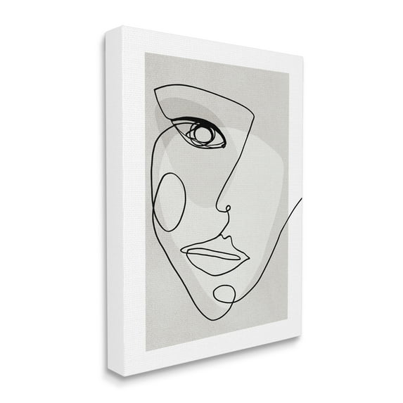 Industries Modern Feminine Portrait Neutral Organic Lines 36 in x 48 in Painting Canvas Art Print, by Stupell Home Décor