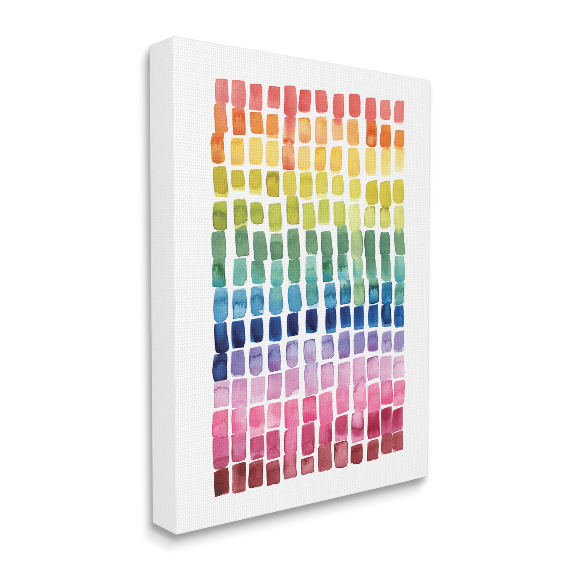 Industries Modern Rainbow Abstraction Geometric Block Tiles 16 in x 20 in Painting Canvas Art Print, by Stupell Home Décor