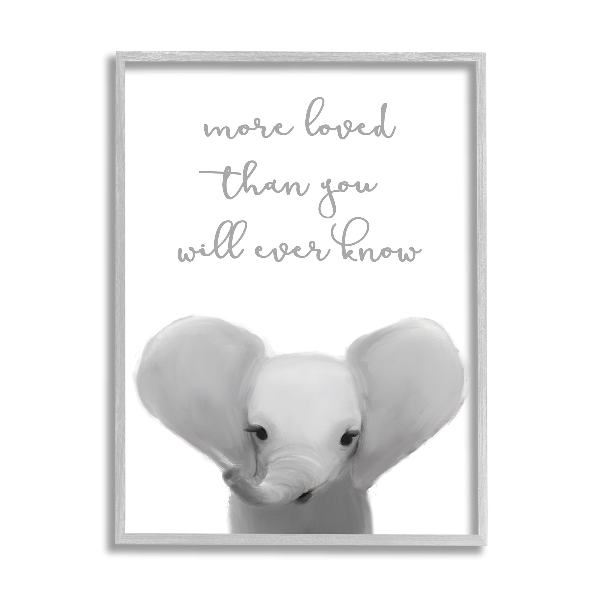 Stupell Industries More Loved Than You Will Ever Know Cute Elephant,11 x 14,Designed by Leah Straatsma