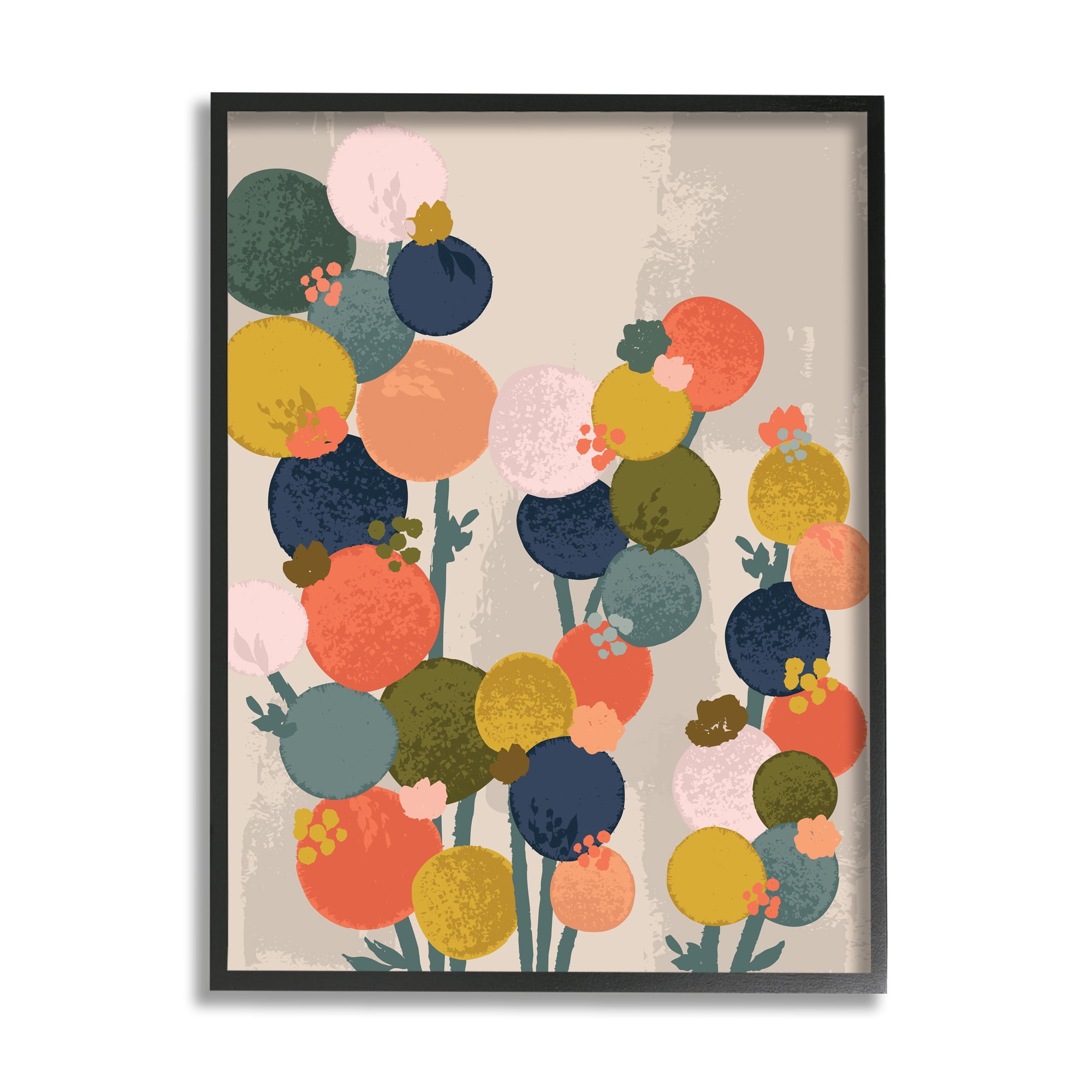 Stupell Industries Organic Shape Flowers Circular Distressed Pattern,16 x 20,Designed by Lisa Whitebutton