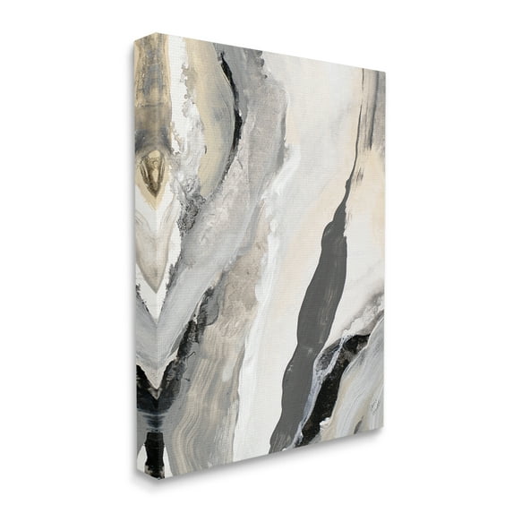 Stupell Industries Paint Stroke Movement Abstraction Grey Beige ,36 x 48,Designed by Lanie Loreth