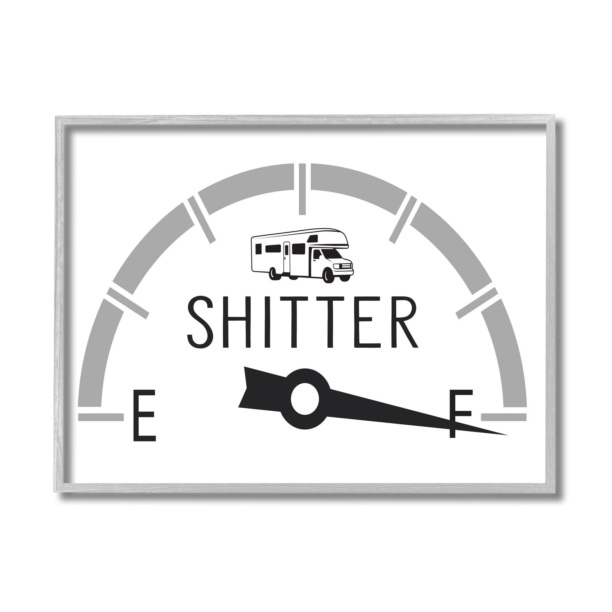 Stupell Industries Sassy Toilets Full Bathroom Humor RV Fuel Gauge,11 x 14,Designed by Lettered and Lined