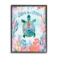 thumbnail image 1 of Stupell Industries Save The Ocean Sentiments Floral Pattern Tortoise,11 x 14,Designed by Corinne Lent, 1 of 7