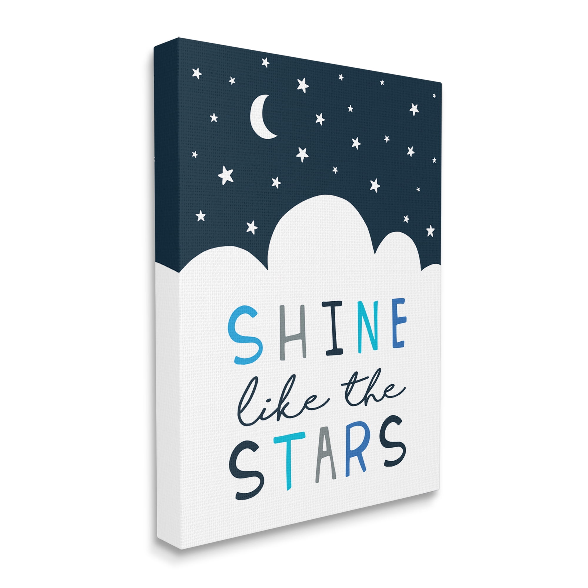 Stupell Industries Shine Like the Stars Phrase Night Sky Clouds,24 x 30,Designed by Elizabeth Tyndall