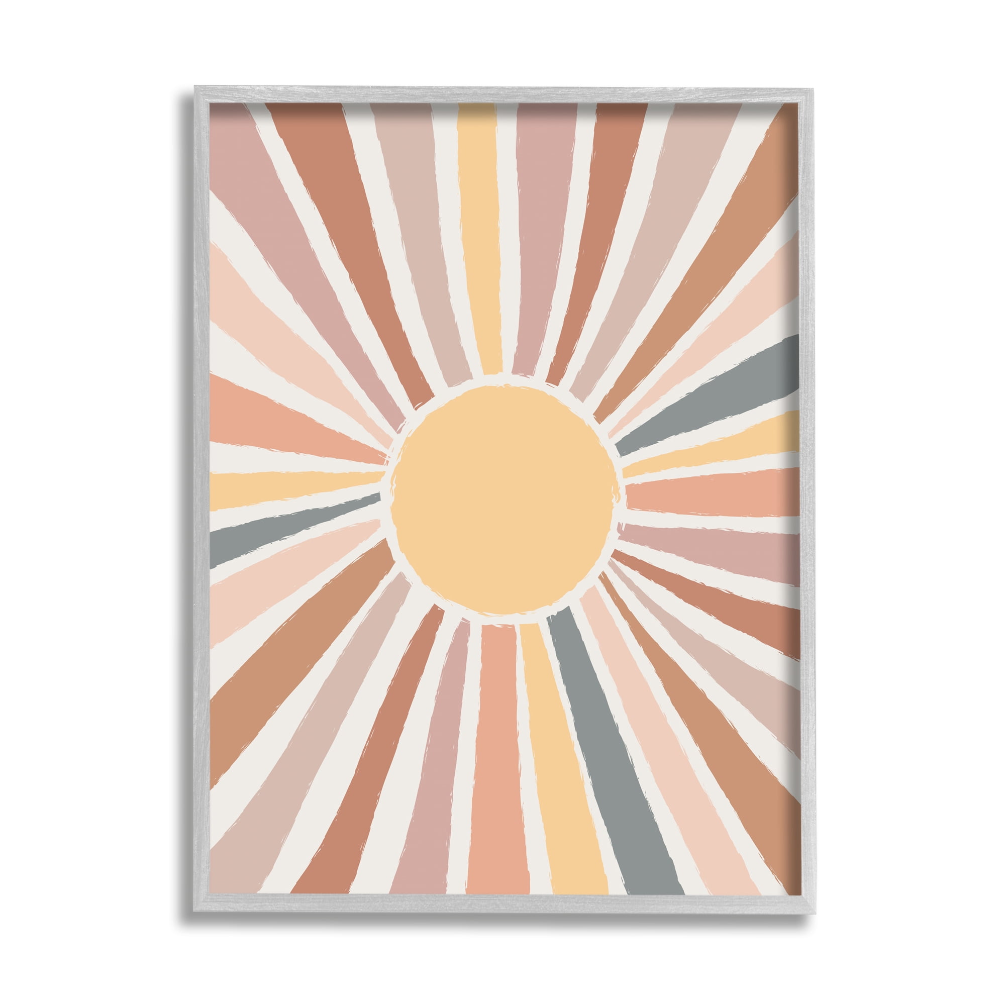 Industries Southwestern Desert Sun Striped Pattern Rays 11 in x 14 in Framed Painting Art Prints, by Stupell Home Décor