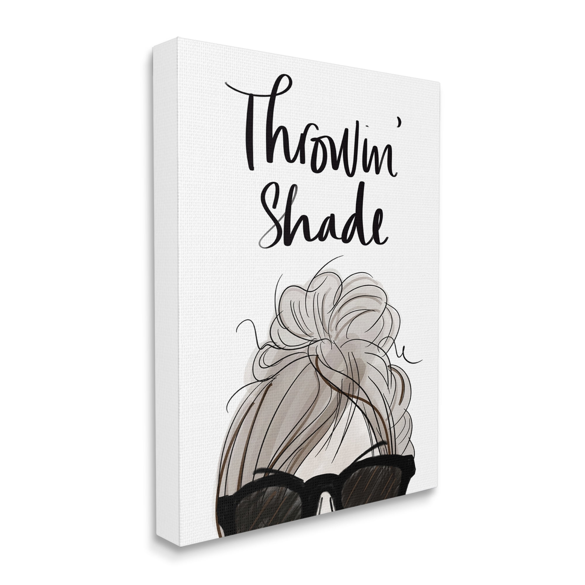 Industries Throwing' Shade Phrase Woman in Sunglasses 36 in x 48 in Painting Canvas Art Print, by Stupell Home Décor