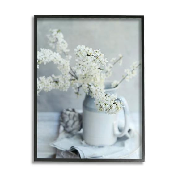 Stupell Industries White Blossom Florals in Soft Country Mug,11 x 14,Designed by Sarah Gardner