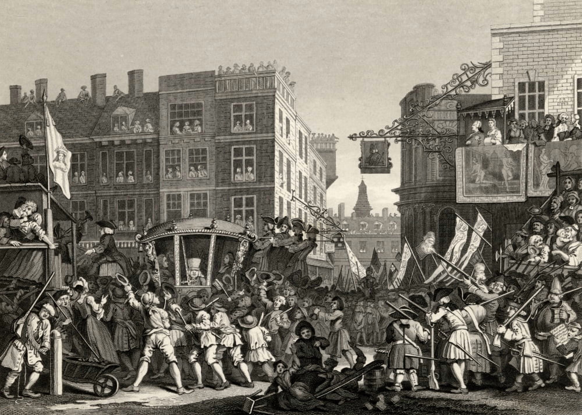 Industry And Idleness The Industrious Prentice Lord Mayor Of London From The Original Design By Hogarth From The Works Of Hogarth Published London 1833 Canvas Art - Ken Welsh Design Pics (17 x 12)