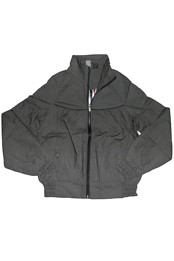 Women's Gray Pin Striped Cinched Jacket (Medium)