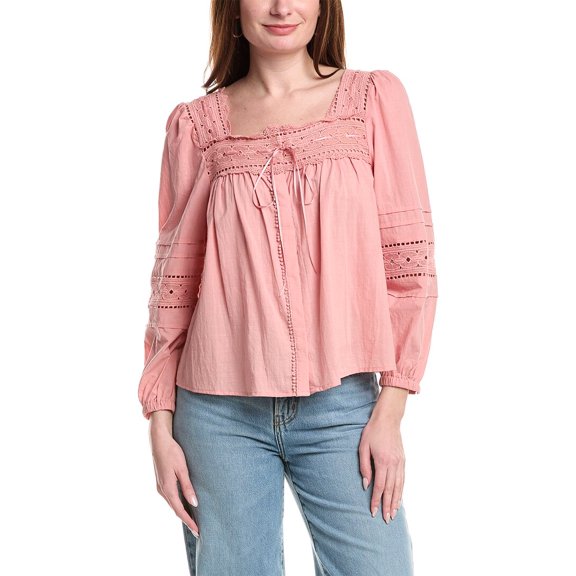 Industry womens  Eyelet Blouse, l, Pink