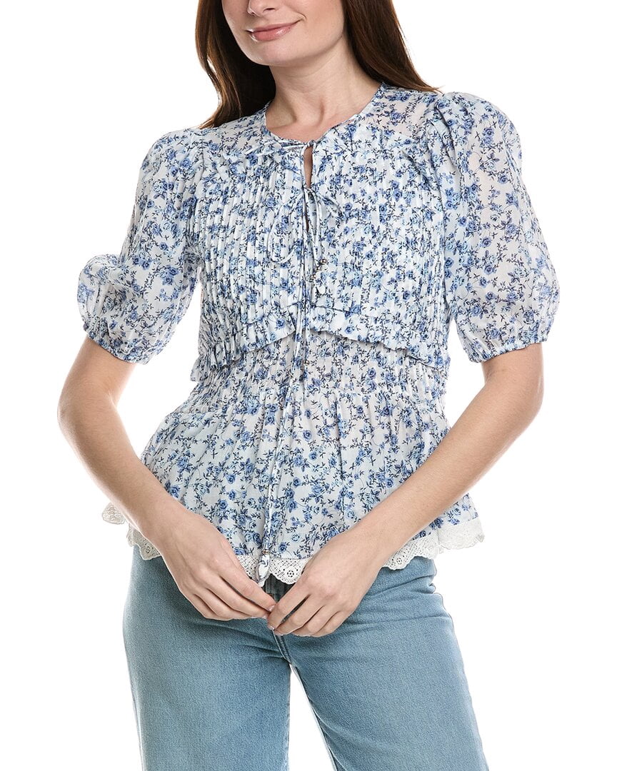 Industry Tie Front Printed Peplum Blouse Women's