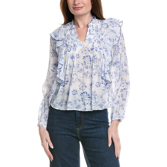 Industry womens  V-Neck Printed Blouse, s, White