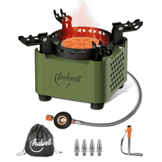 Indwell Camping Stove with Infrared Burner, Single Burner Propane Stove with Piezo Ignition Wind-Resistant Portable Gas Cooker Ultra-Thin Design for Camping Hiking Outdoor Cooking