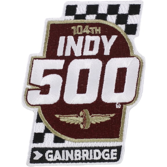 Indy 500 Unisex Embroidered Logo Decorative Patches, White,