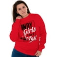 thumbnail image 1 of Indy Girls Like it Fast Funny Indiana Women Plus Size Crewneck Sweatshirt Brisco Brands 3X, 1 of 5