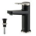 thumbnail image 1 of Indy™ Single Handle Bathroom Faucet in Spot Free Stainless Steel/Matte Black and Pop Up Drain with Overflow, 1 of 7