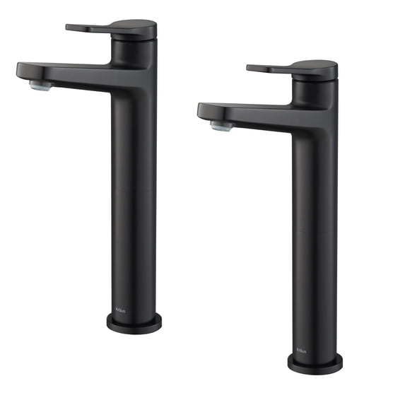 Indy™ Single Handle Vessel Bathroom Faucet in Matte Black (2-Pack)