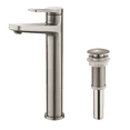 thumbnail image 1 of Indy Single Handle Vessel Bathroom Faucet in Spot Free Stainless Steel with Matching Pop-Up Drain, 1 of 12