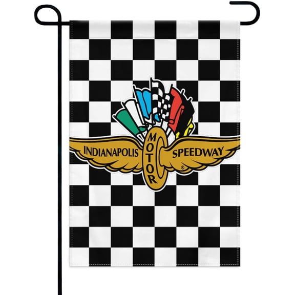 Indy decorations Motor Race Garden Flag 12x18 Inch, Garden Flags Black and White Checkered Double-sided Printing for Motorsport Fans
