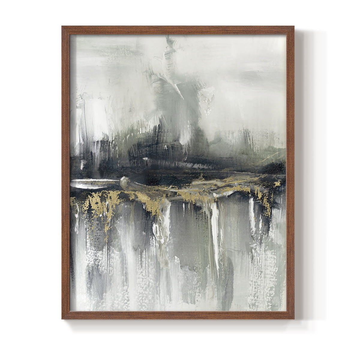 Indyscape and Gold in Brown Solid Wood 8 x 10 Framed Print