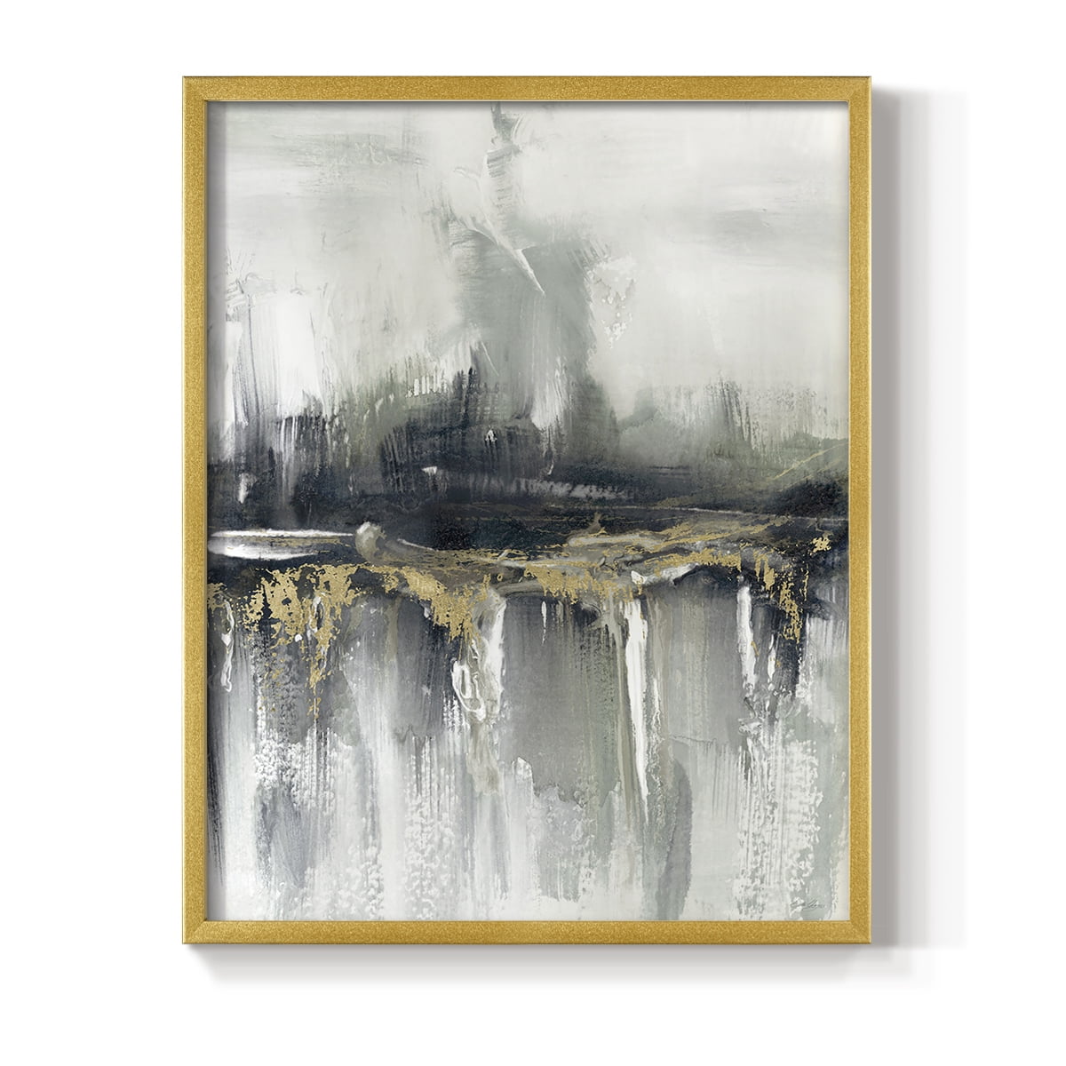 Indyscape and Gold in Gold Solid Wood 11 x 14 Framed Print