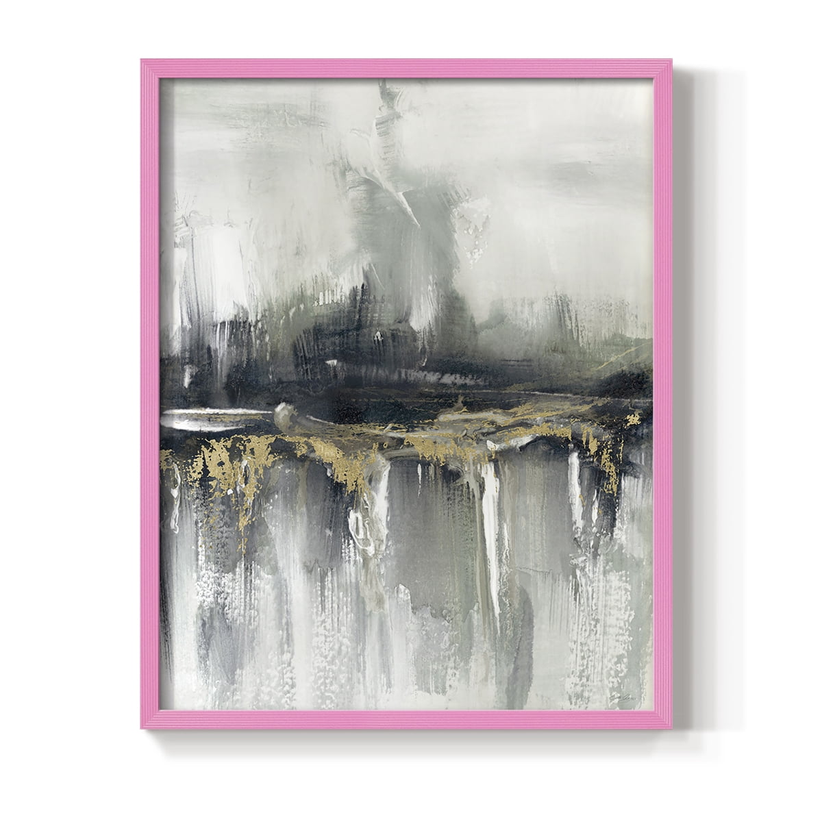 Indyscape and Gold in Pink Solid Wood 8 x 10 Framed Print