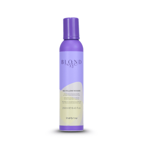 Inebrya Blondesse Anti-Yellow Mousse Conditioner, Ideal for Blond, Bleached or Grey Hair, 8.45 oz.