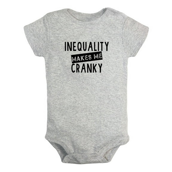 Inequality Makes Me Cranky Funny Rompers For Babies, Newborn Baby Unisex Bodysuits, Infant Jumpsuits, Toddler 0-24 Months Kids One-Piece Oufits (Gray, 0-6 Months)