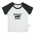 thumbnail image 1 of Inequality Makes Me Cranky Funny T shirt For Baby, Newborn Babies T-shirts, Infant Tops, 0-24M Kids Graphic Tees Clothing (Short Black Raglan T-shirt, 0-6 Months), 1 of 4