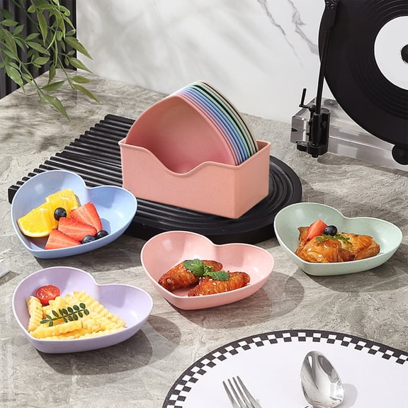 Inerposs 10 Piece Cutlery Set, Food Tray Bowl Set, Space Saving Plates, Multi-Purpose Dining Set, Perfect for Snacks and Fruits
