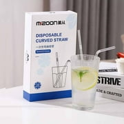 Inerposs 100Pcs Individually Wrapped Disposable Plastic Straws, 360Â° Adjustable Angle for Parties and Everyday Use