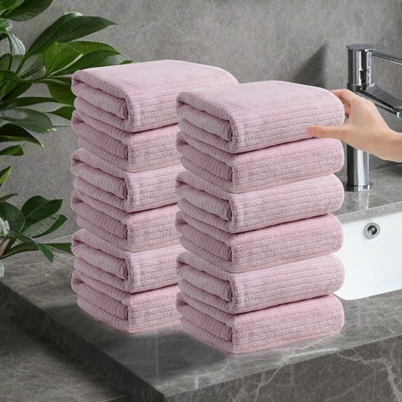 Inerposs 12PCS Soft Absorbent Bath Towels, Thick Microfiber Towels for Home Spa, Luxury Facial Towels for Everyday Use, Multipurpose Towel Set for Bathrooms and More